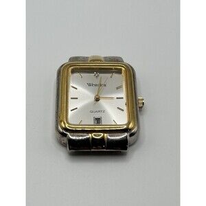 Westclox Quartz Watch Head Two Tone Gold Silver Date Untested